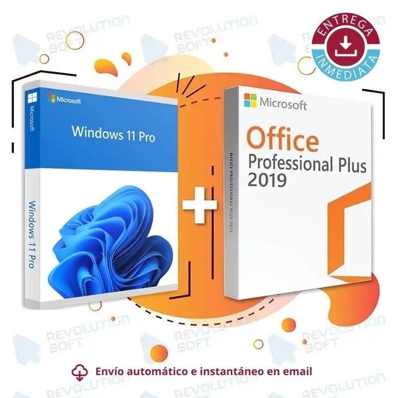 Windows 11 PRO + Office 2019 PRO PLUS para 1 PC