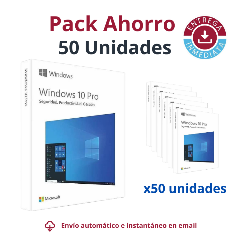 PACK 50 Licencias de WINDOWS 10 PRO
