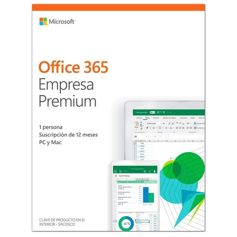 Microsoft 365 Empresa Premium - 5 PCs/MAC - Suscripción 12 meses