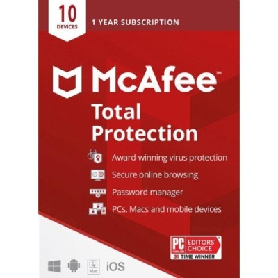 McAfee Total Protection - 10 Dispositivos - 1 año